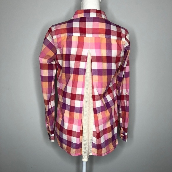 Anthropologie Isabelle Sinclair Plaid Button Down Shirt Contrast Back - Picture 5 of 8